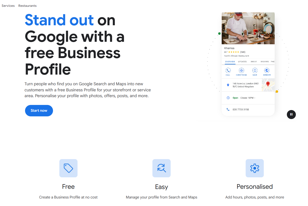How Google Business Profile helps build free backlinks