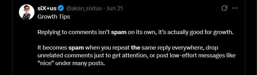 A popular quote on X explaining that now all comments on social media are spam