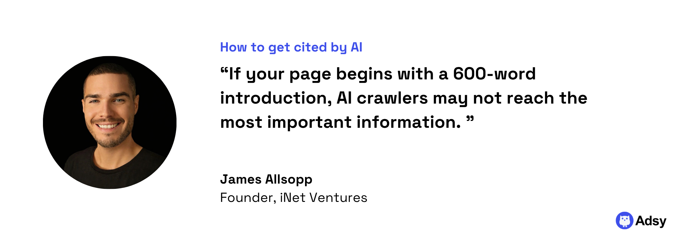 How to get cited by AI: Publish clear, unique, and answer-focused content – James Allsopp