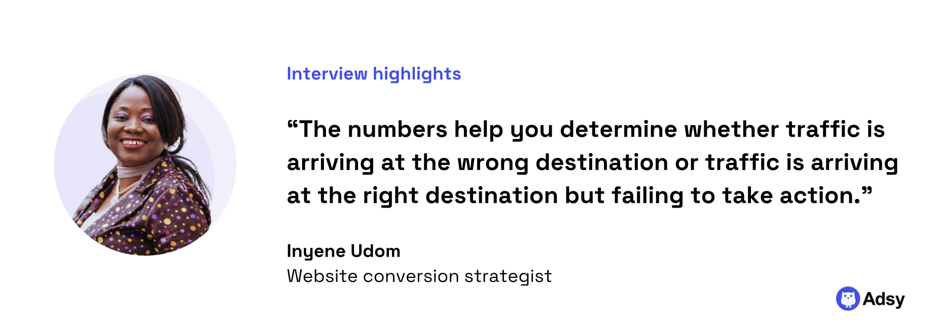 Inyene Udom quote: traffic and page problem
