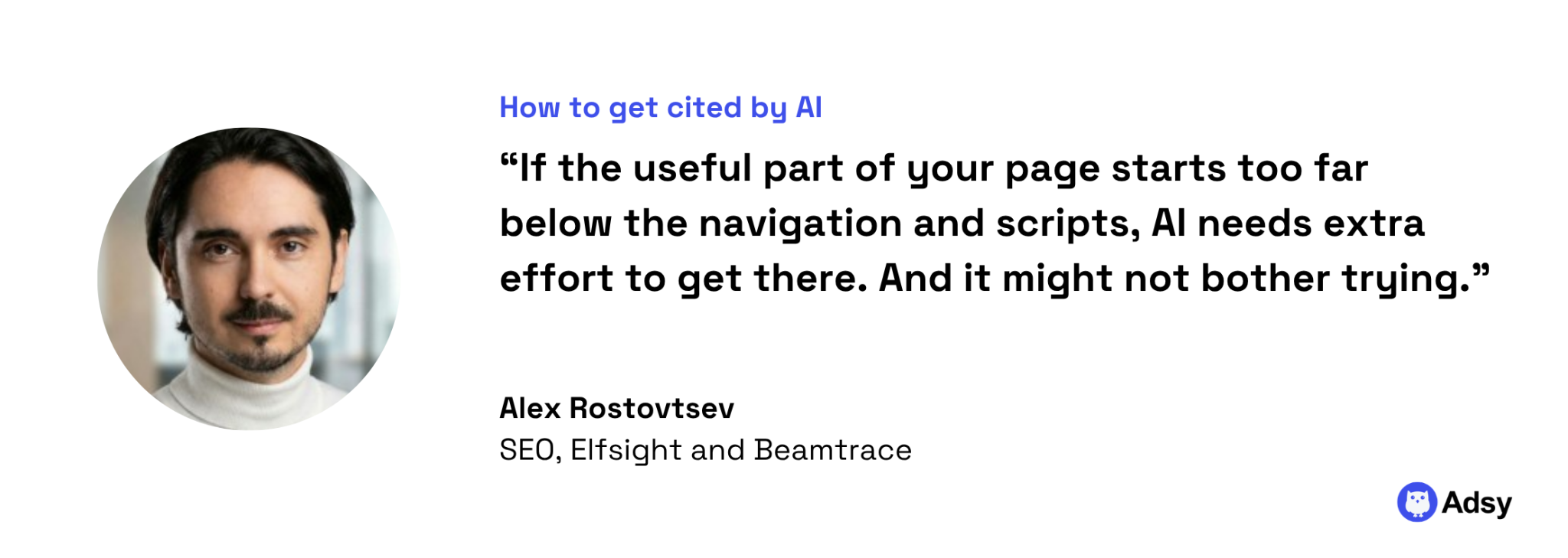 how to get cited by AI: Fix crawlability before anything else – Alex Rostovtsev