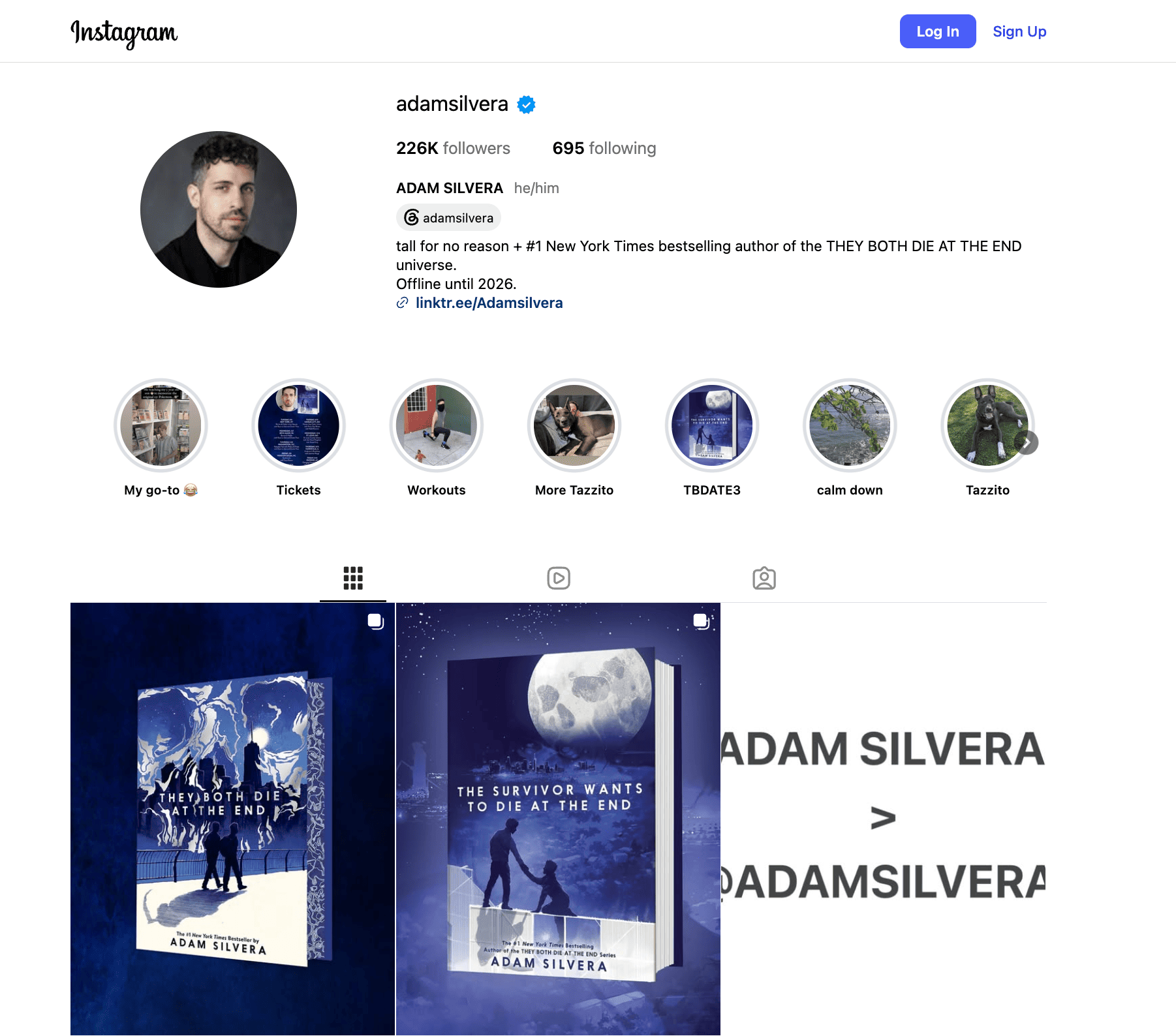Adam Silvera's Instagram