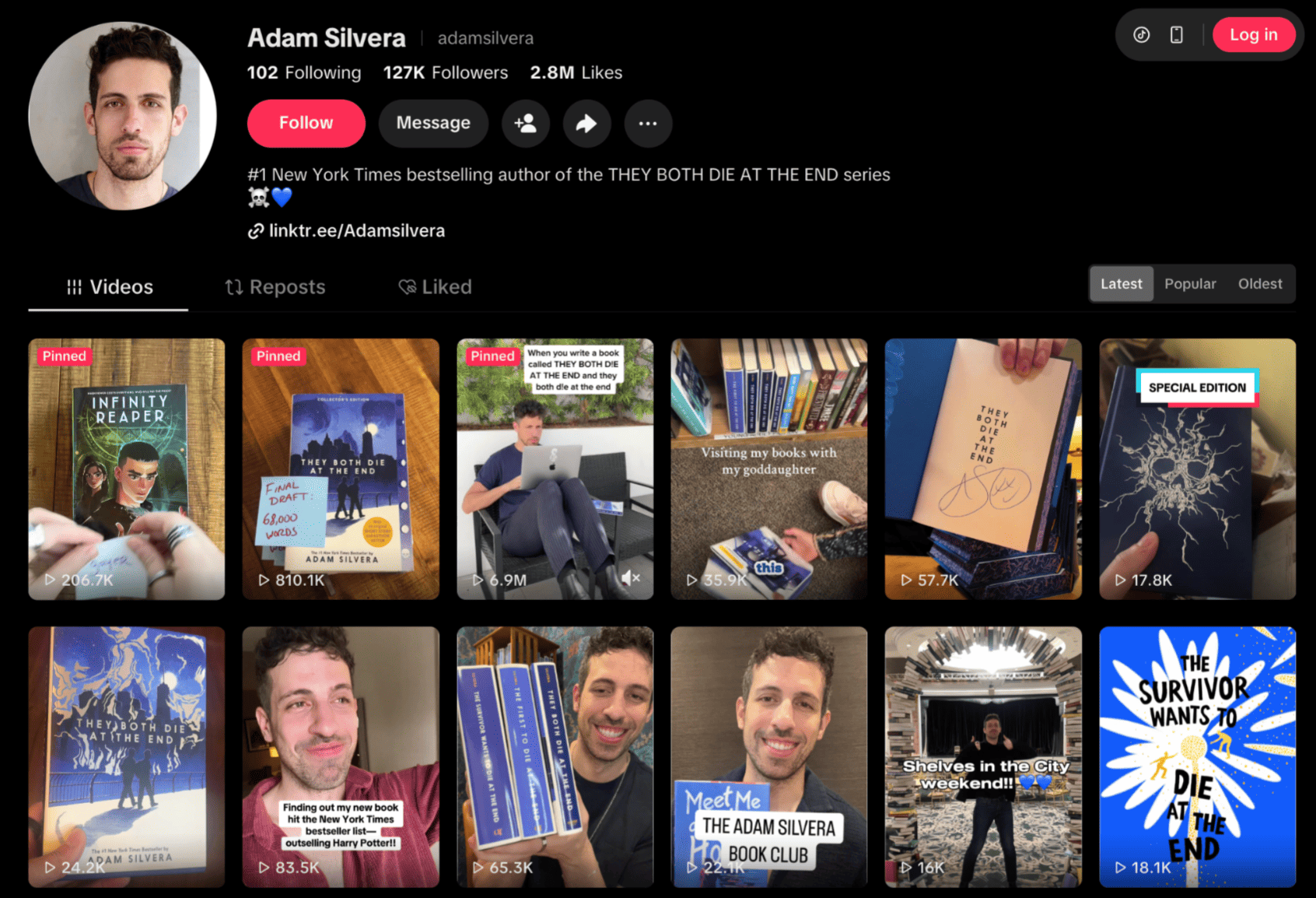 Adam Silvera's TikTok