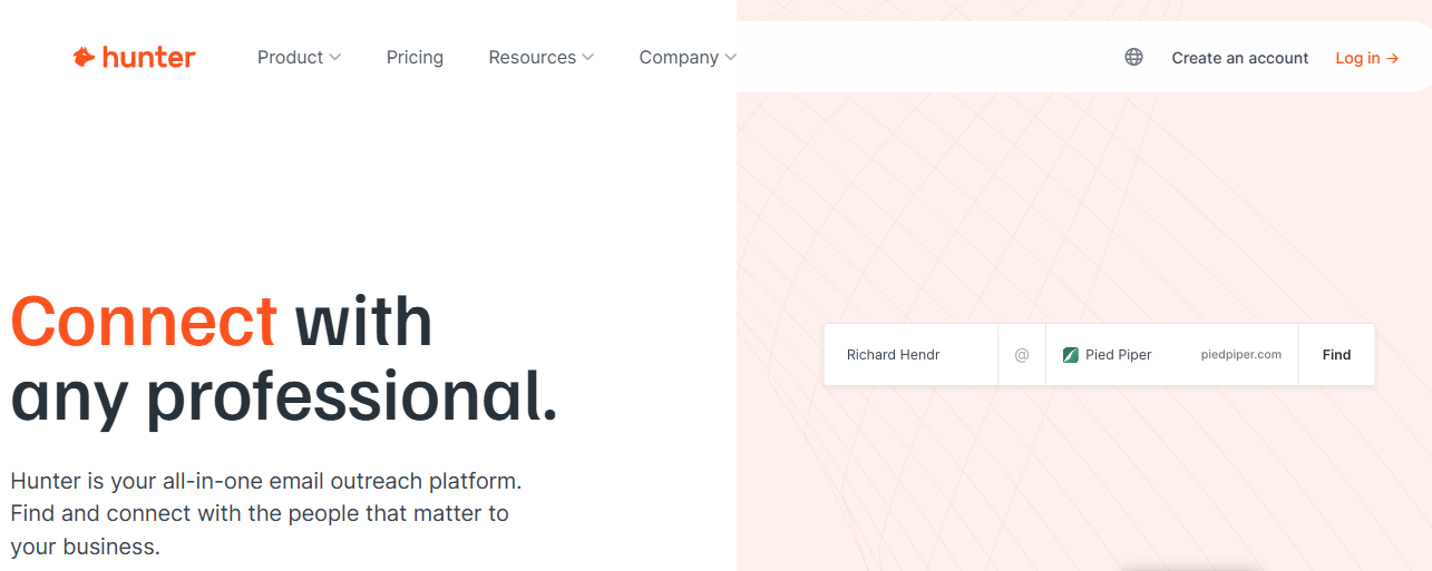 Hunter.io AI Link Building Tool