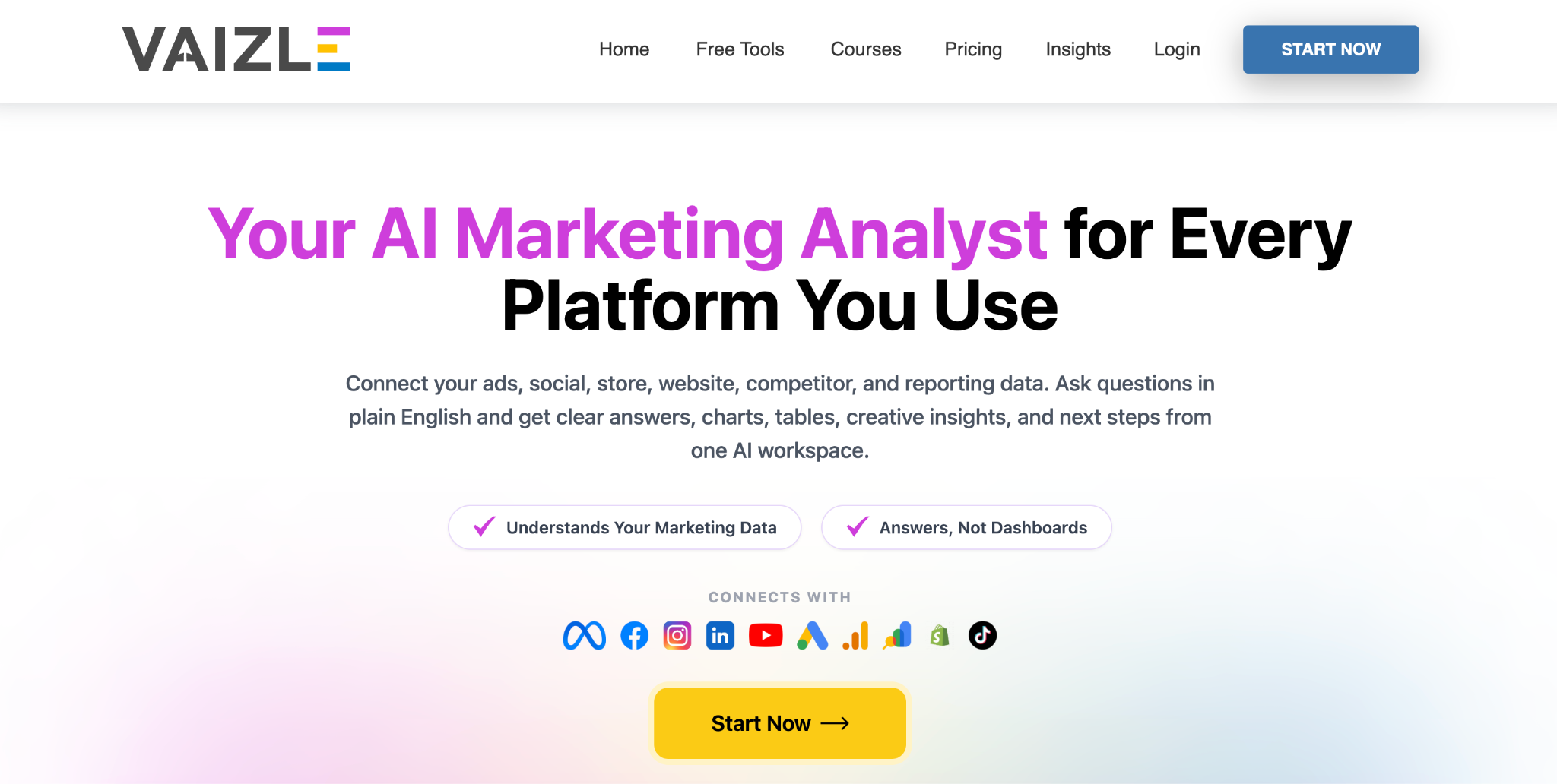 Vaizle AI platform for analytics