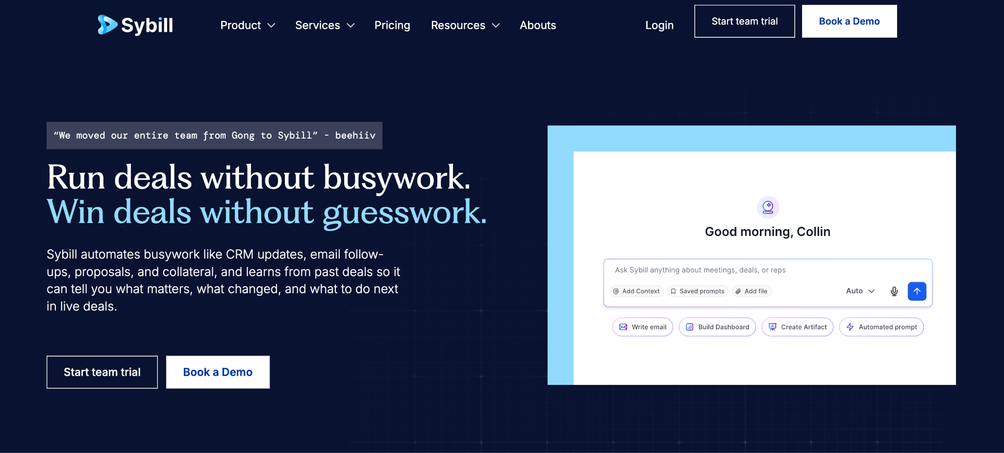 Sybill AI sales assistant